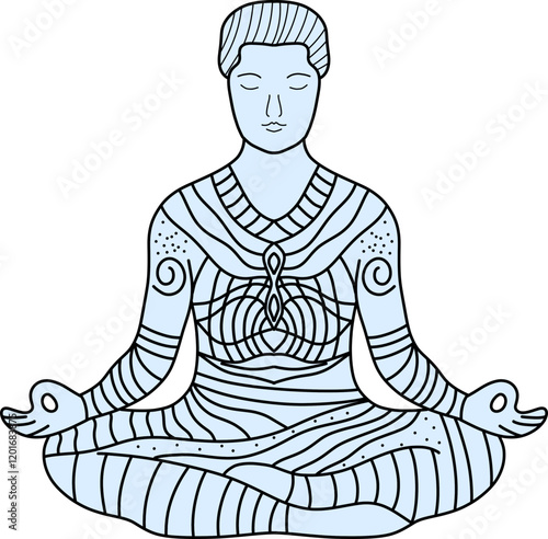 silhouette of a person meditating