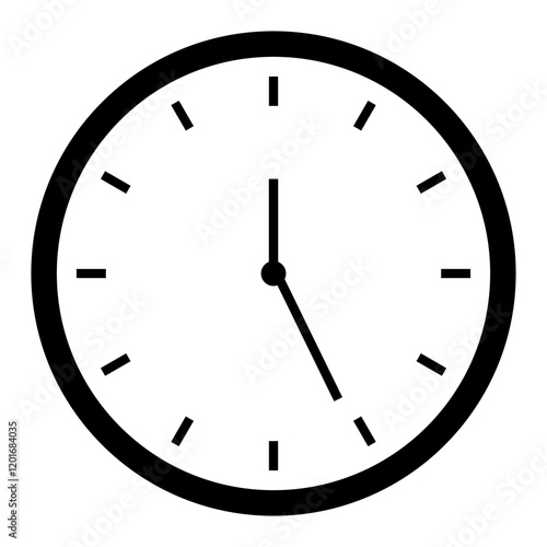 illustration of clock icon. white and black clock