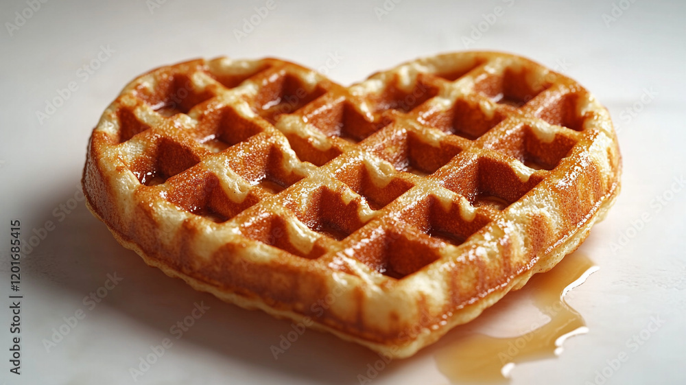 Heart-shaped waffles. Waffles with raspberries. Waffles and cherry blossoms. Valentine's Day at the bakery. Heart-shaped waffles. Waffles with raspberries. Waffles and cherry blossoms. Valentine's Day at the bakery.