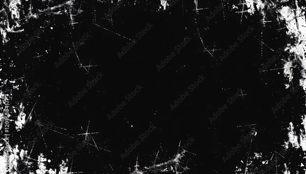 Fototapeta premium Grunge texture background with scratches and white splatter overlay distressed design