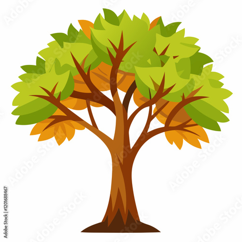 paperbark maple tree vector illustration