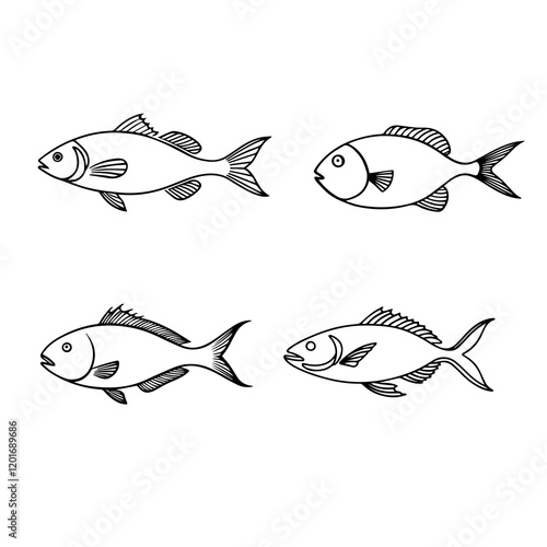 the shrimp silhouette, shrimp vector image