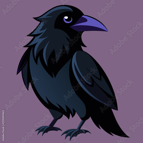 illustration of a raven cartoon