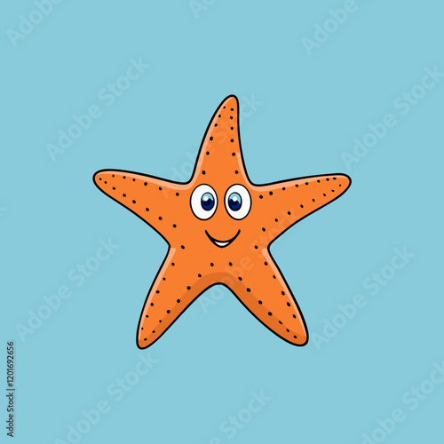 starfish on blue background