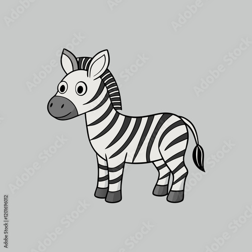 zebra cartoon isolated on white