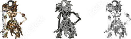vector of traditional wayangkulit art from Indonesia 