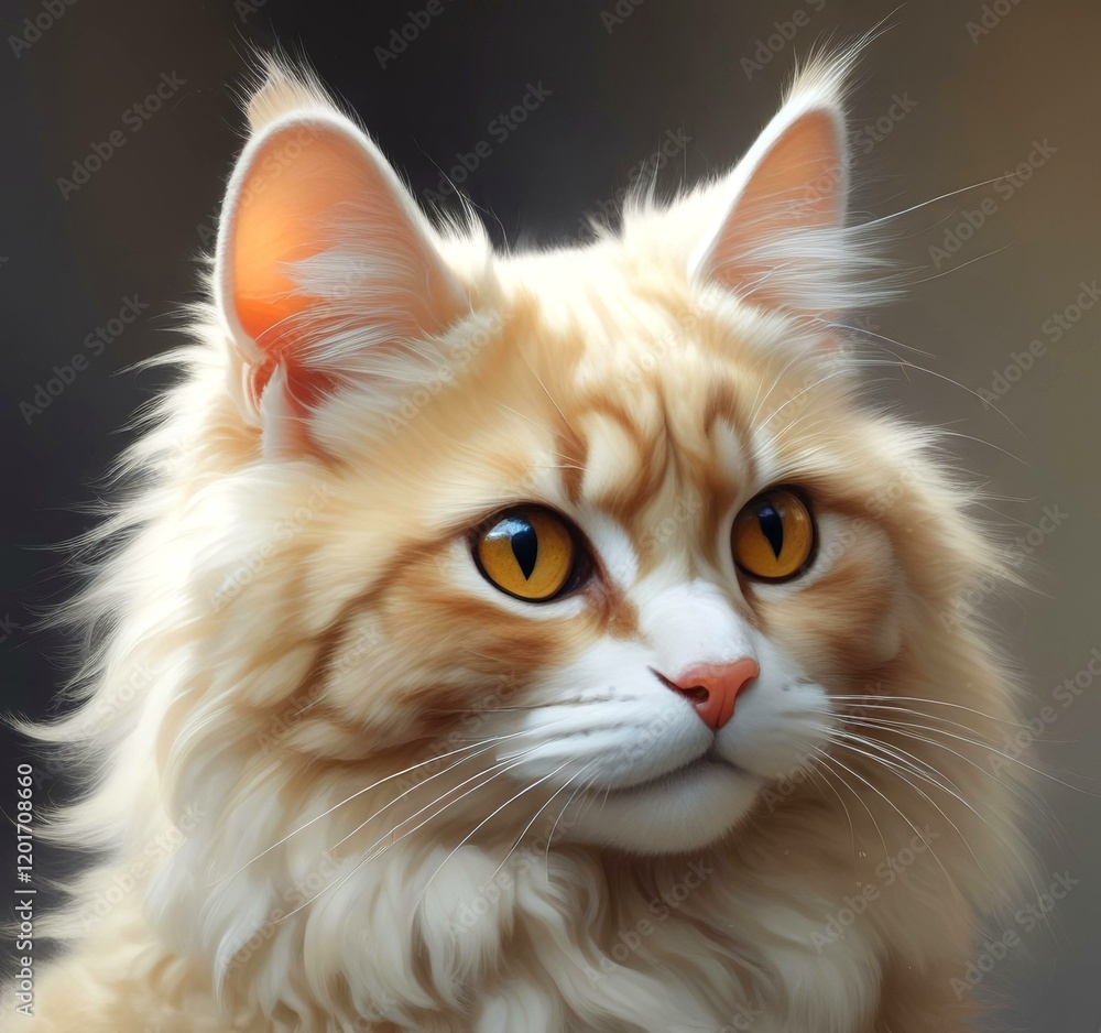 Illustration of fluffy cat. Illustration of fluffy cat.