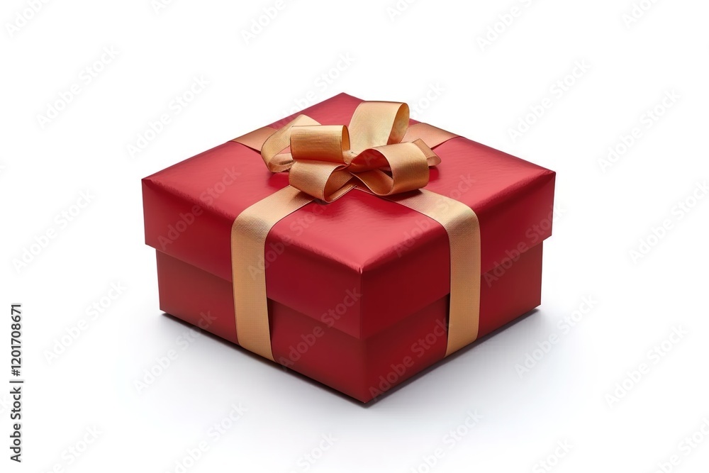 Obraz premium Gift box on white background. Perfect gift package for Birthday, Christmas, Valentine's Day, Wedding, Holiday, New Year, Party. To guests, family, friends, valentine.