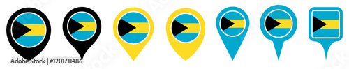 set vector Location pin bahamas flag icon. Country location symbol Map markers design template illustration Free Download set vector Location pin bahamas flag icon. Country location symbol Map markers design template illustration - GFXLoad