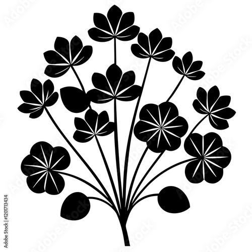 miners lettuce silhouette vector illustration photo