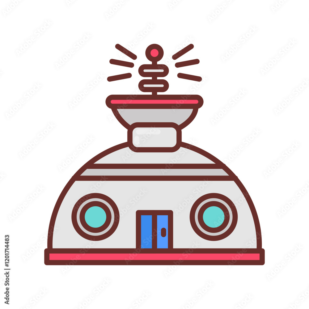 Naklejka premium Space Station Filled Icons , Vector illustration