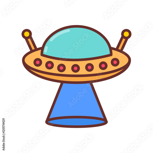 UFO Filled Icons , Vector illustration