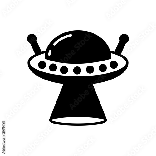 UFO Glyph Icon, Vector illustration