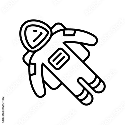 Astronaut Outline Icon, Vector illustration