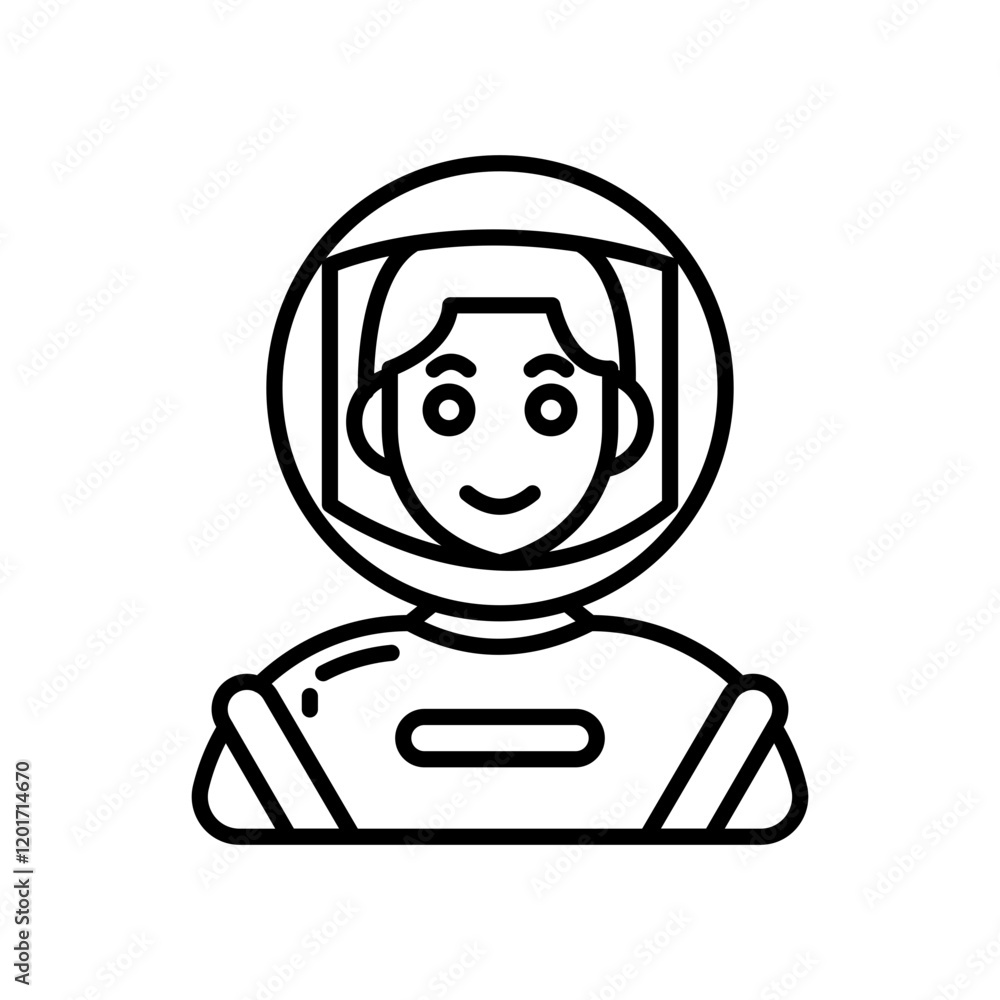 Space Man Outline Icon, Vector illustration Space Man Outline Icon, Vector illustration