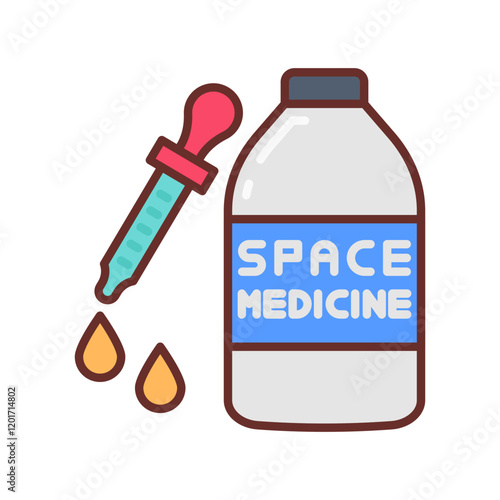 Space Medicine Filled Icons , Vector illustration
