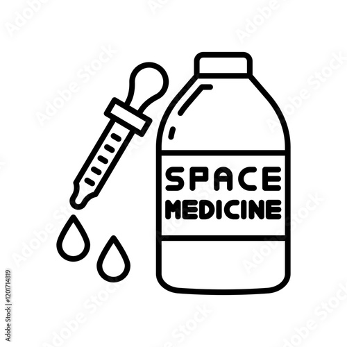 Space Medicine Outline Icon, Vector illustration