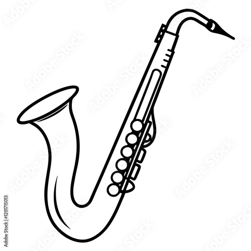 saxophone line art vector illustration