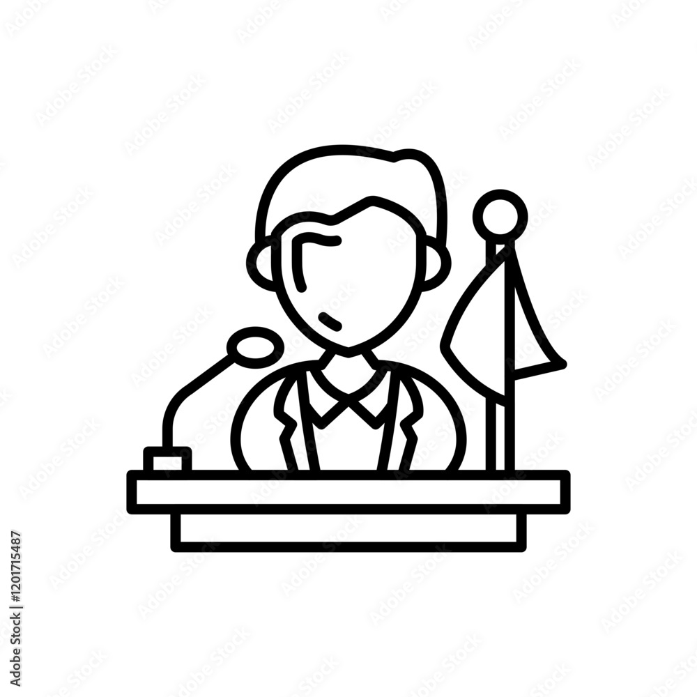 Space Governance Outline Icon, Vector illustration Space Governance Outline Icon, Vector illustration