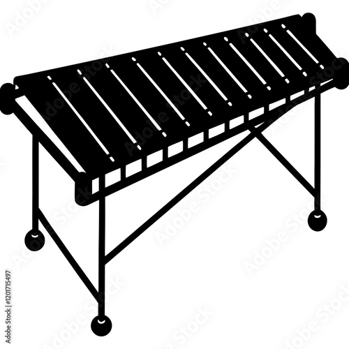 marimba silhouette vector illustration 