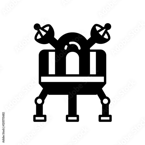 Lunar Lander Glyph Icon, Vector illustration