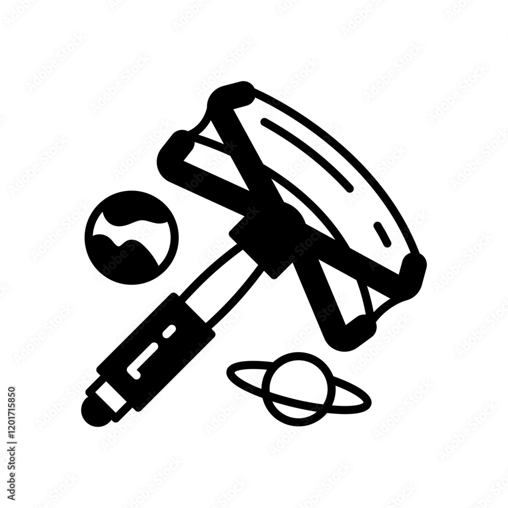 Solar Sail Glyph Icon, Vector illustration Solar Sail Glyph Icon, Vector illustration