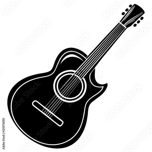 guitar silhouette vector illustration