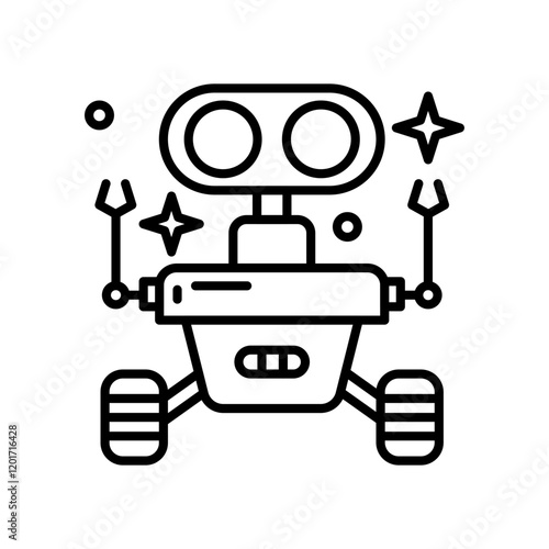 Robotic Space Outline Icon, Vector illustration