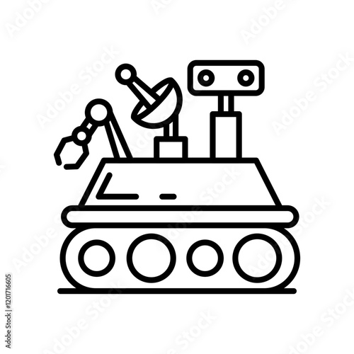 Planetary Rovers Outline Icon, Vector illustration