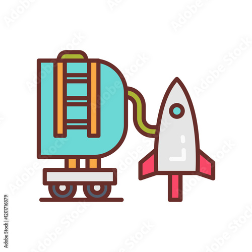 Plant Space Propellants Filled Icons , Vector illustration