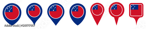 set vector Location pin samoa flag icon. Country location symbol Map markers design template illustration Free Download set vector Location pin samoa flag icon. Country location symbol Map markers design template illustration - GFXLoad