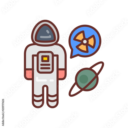 Cosmic Radiation Filled Icons , Vector illustration