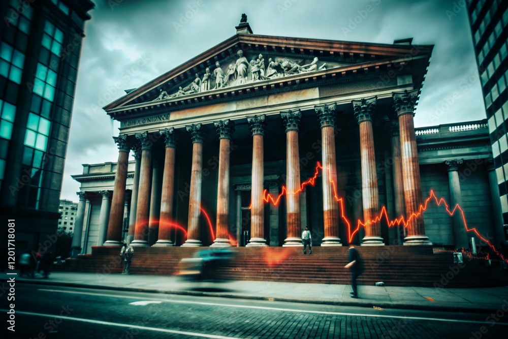Fototapeta premium Financial crisis business stock chart generative ai