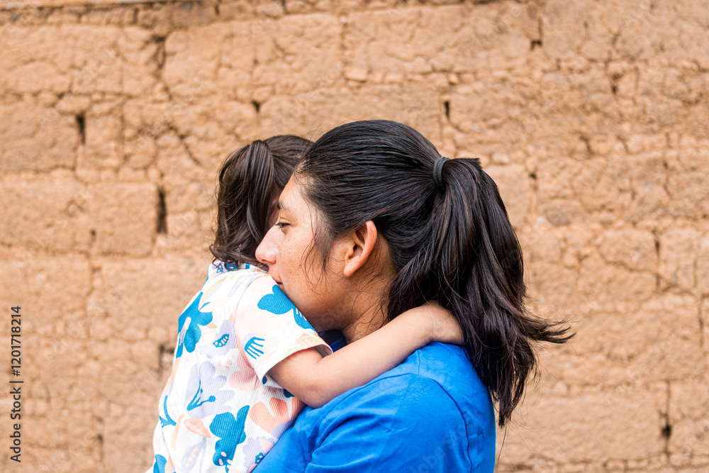 Young woman sharing a moment of complicity with her daughter Young woman sharing a moment of complicity with her daughter