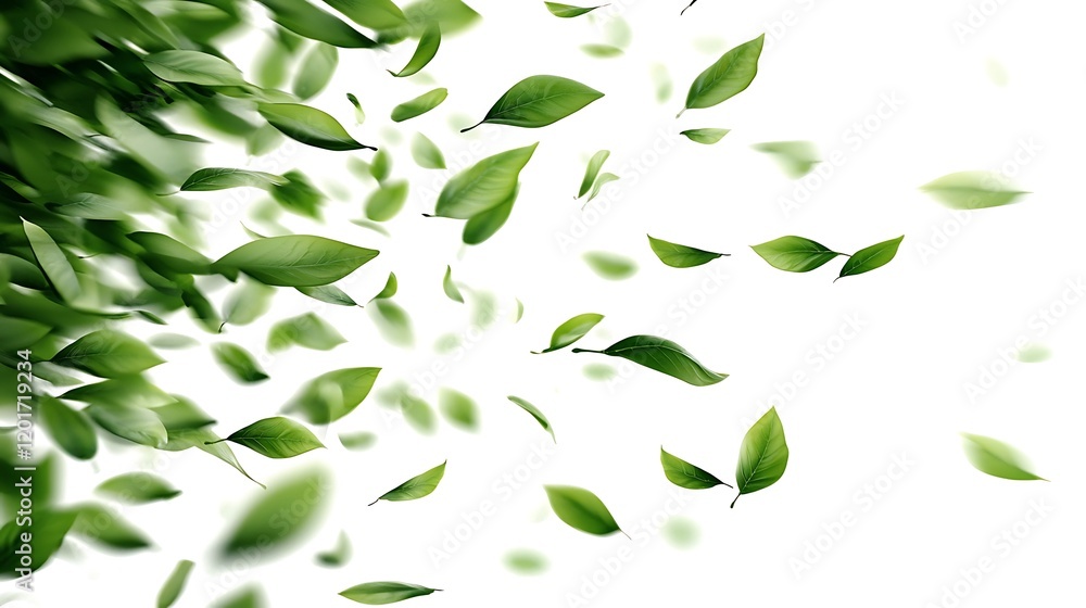 Green Leaves Falling Background Image for Design Green Leaves Falling Background Image for Design