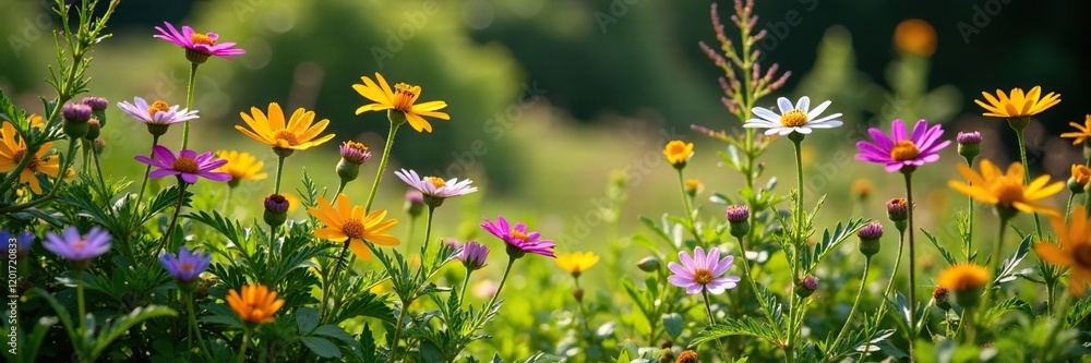 Wildflowers thrive in a neglected Cornish garden, flowers, cornwall, garden Wildflowers thrive in a neglected Cornish garden, flowers, cornwall, garden