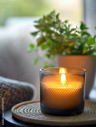 Chic Candle Setting by Window photo