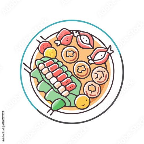 bbq platter icon, bbq platter vector illustration-simple illustration of bbq platter, perfect for bbq platter logos and icons