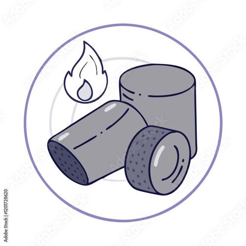 charcoal briquettes icon, charcoal briquettes vector illustration-simple illustration of charcoal briquettes, perfect for charcoal briquettes logos and icons