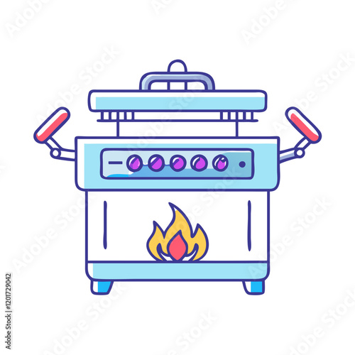 gas grill burners icon, gas grill burners vector illustration-simple illustration of gas grill burners, perfect for gas grill burners logos and icons