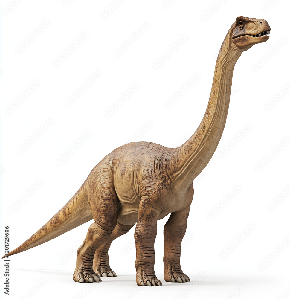 Obraz premium long-necked dinosaur, standing on the ground with its head raised slightly