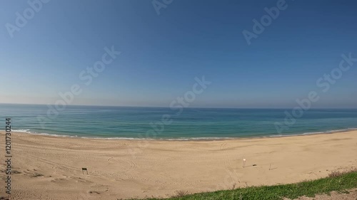 Wallpaper Mural A peaceful beach in Ashkelon, Israel, within the Tel Ashkelon Nature Reserve. A perfect mix of natural beauty, archaeological history, and the serene Mediterranean coast. Torontodigital.ca