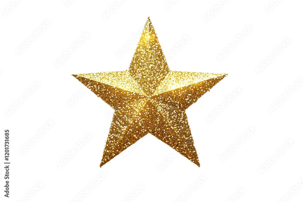 Golden Glitter Five-Pointed Star Ornament Golden Glitter Five-Pointed Star Ornament
