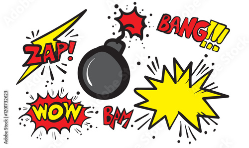 flat design comic style background pop art