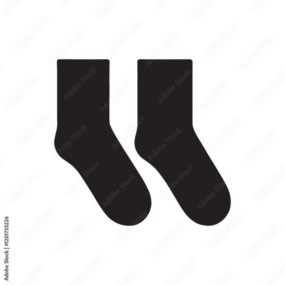 Blank socks icon silhouette vector illustration design on white background. Blank socks icon silhouette vector illustration design on white background.
