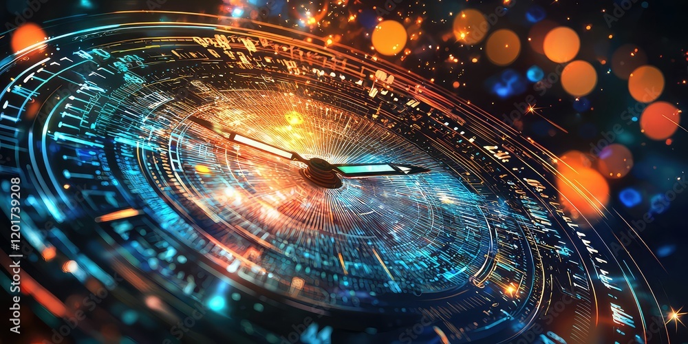 Artistic depiction of a clock transitioning from 2016 to 2025, with glowing effects. Artistic depiction of a clock transitioning from 2016 to 2025, with glowing effects.