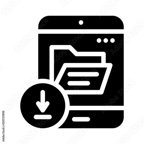 Icon Install Folder With Style Glyph