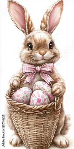 easter bunny with easter eggs