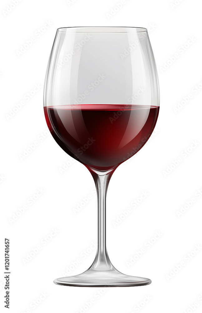 Elegant Red Wine in Glass Goblet, Isolated on White Background, Charming PNG Image. Elegant Red Wine in Glass Goblet, Isolated on White Background, Charming PNG Image.