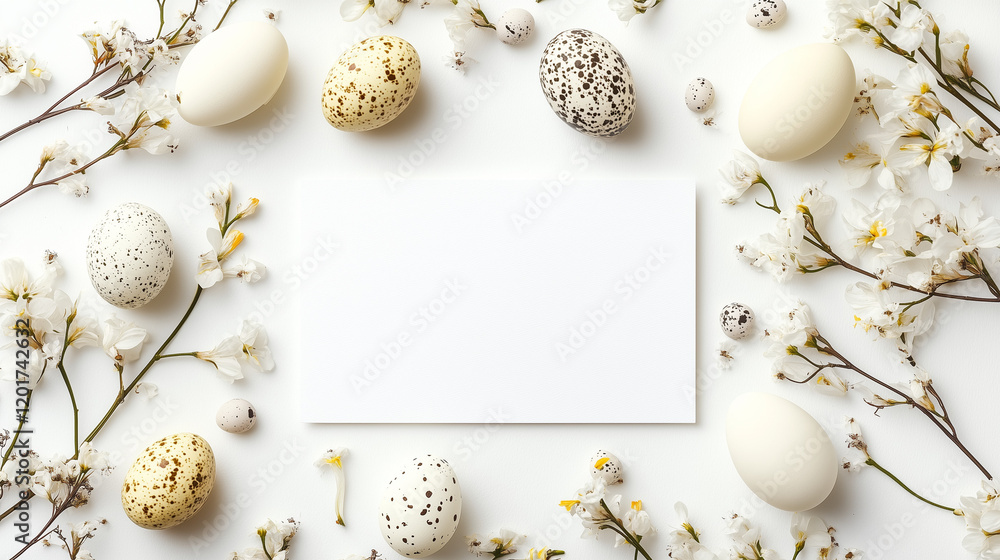 Fototapeta premium easter eggs and flowers